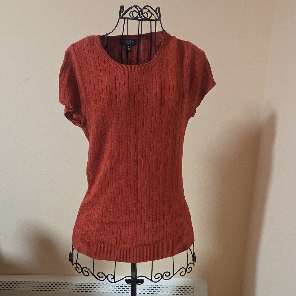 Preview International Terracotta Short Sleeve Cotton Sweater Suze M